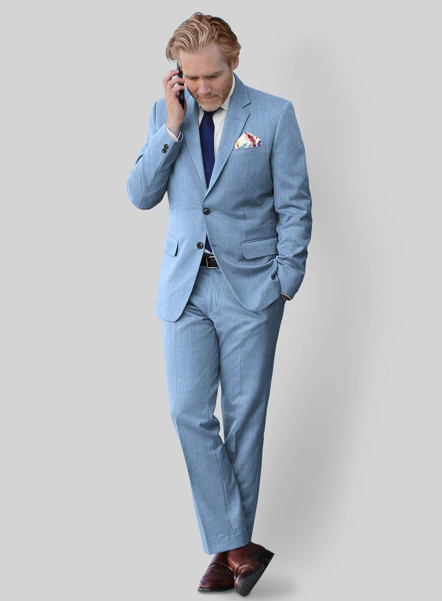 Caccioppoli Sun Dream Fano Sky Blue Wool Suit - StudioSuits