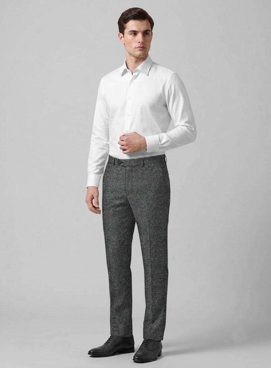 Caccioppoli Donegal Gray Tweed Pants - StudioSuits