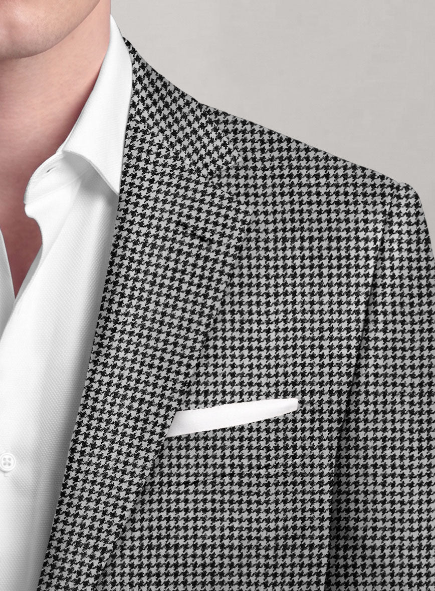 Caccioppoli Saghio Houndstooth Gray Wool Jacket - StudioSuits