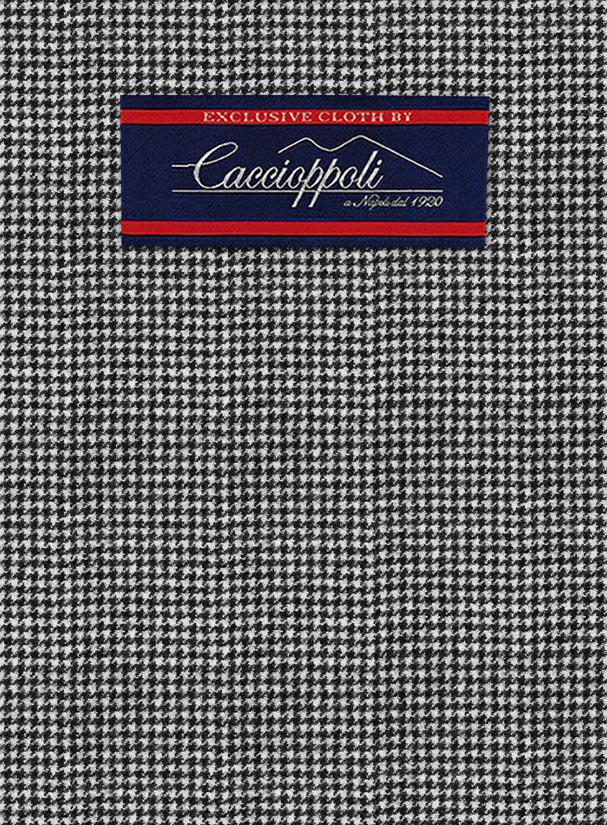 Caccioppoli Saghio Houndstooth Gray Wool Jacket - StudioSuits