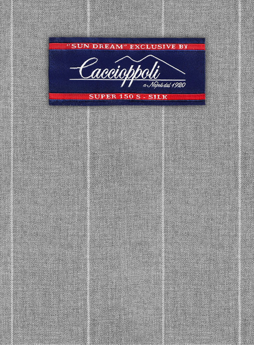Caccioppoli Sun Dream Aistun Gray Wool Silk Pants - StudioSuits