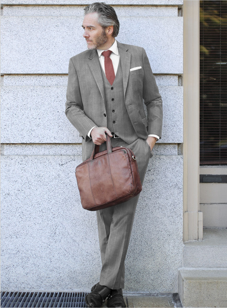 Caccioppoli Sun Dream Aistun Gray Wool Silk Suit - StudioSuits