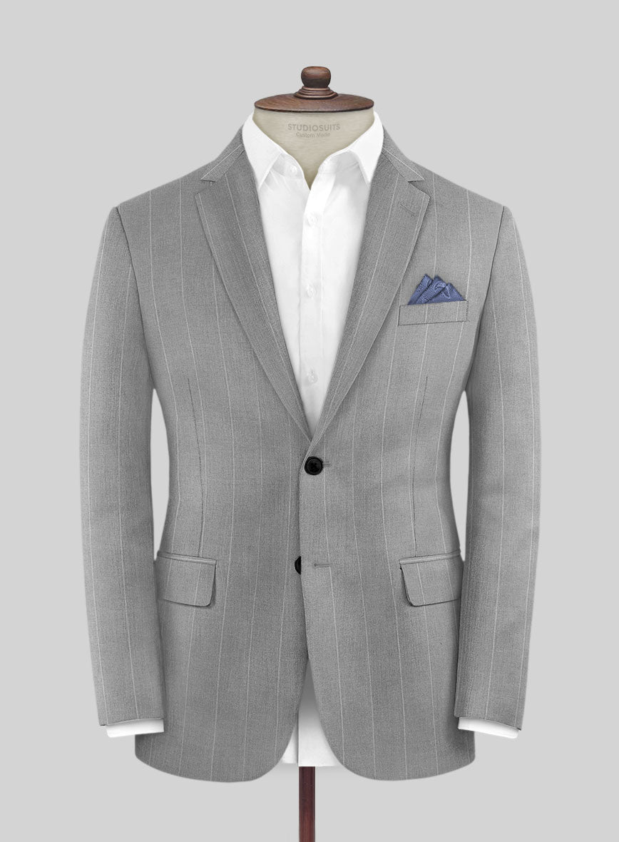Caccioppoli Sun Dream Aistun Gray Wool Silk Jacket - StudioSuits