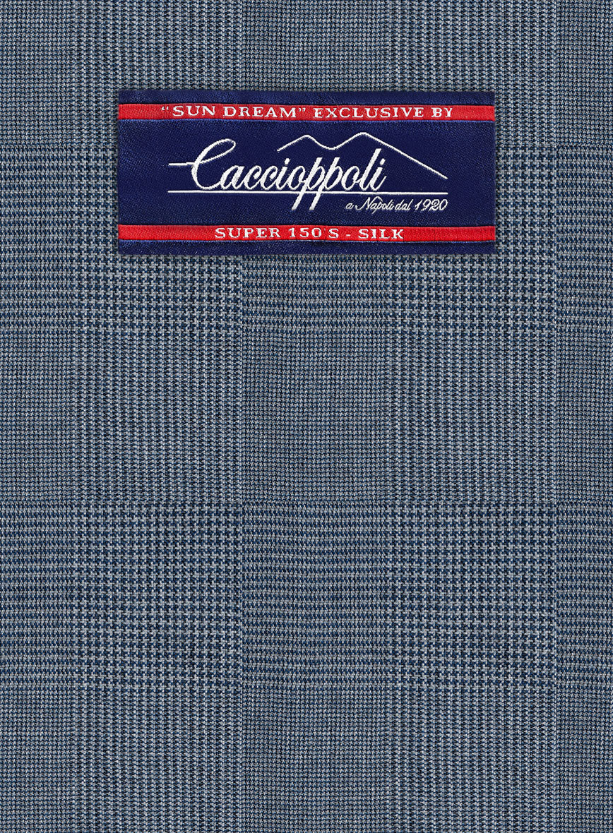 Caccioppoli Sun Dream Ange Blue Wool Silk Jacket - StudioSuits
