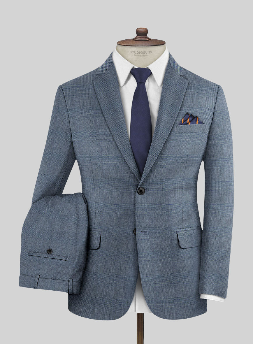 Caccioppoli Sun Dream Ange Blue Wool Silk Suit - StudioSuits