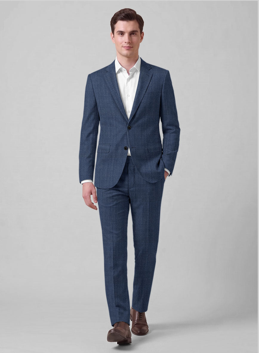 Caccioppoli Sun Dream Angres Dusk Blue Wool Suit - StudioSuits