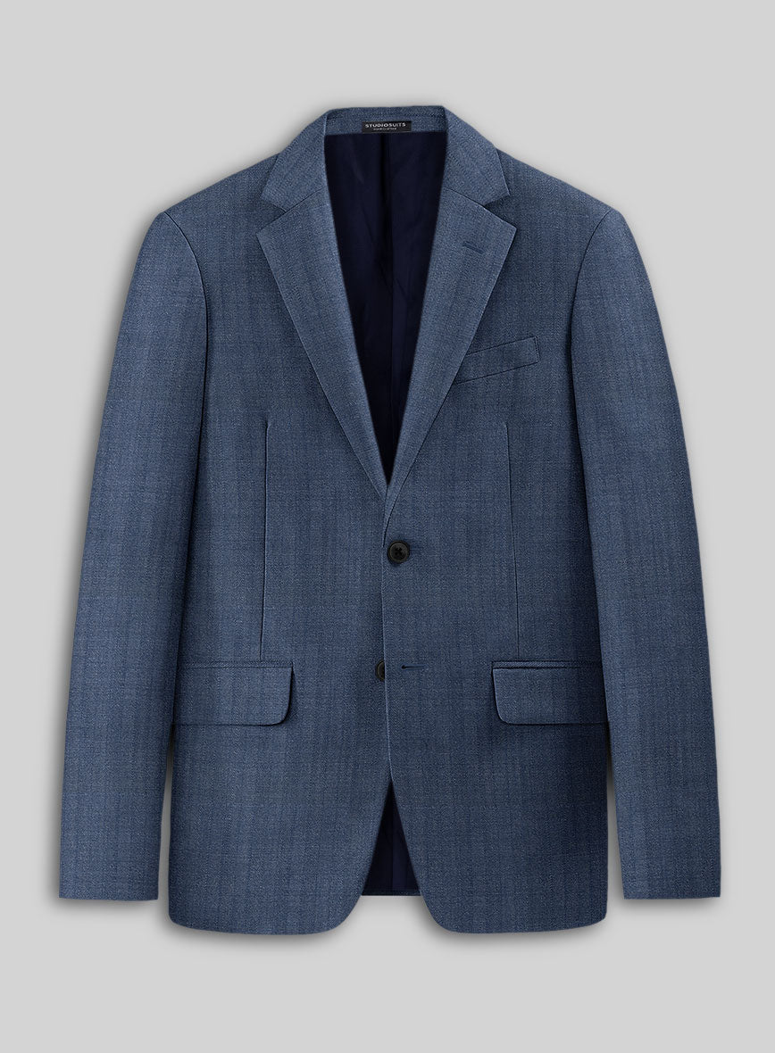 Caccioppoli Sun Dream Angres Dusk Blue Wool Suit - StudioSuits