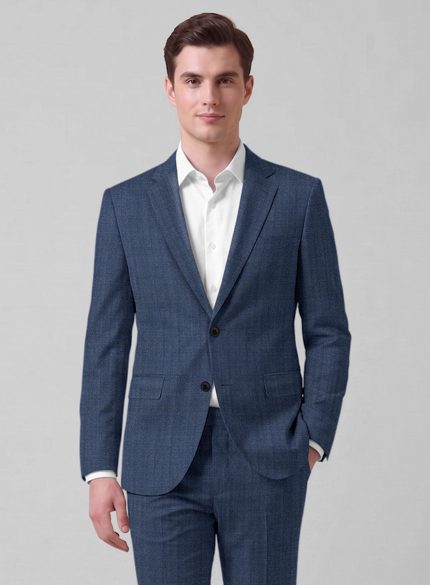 Caccioppoli Sun Dream Angres Dusk Blue Wool Suit - StudioSuits