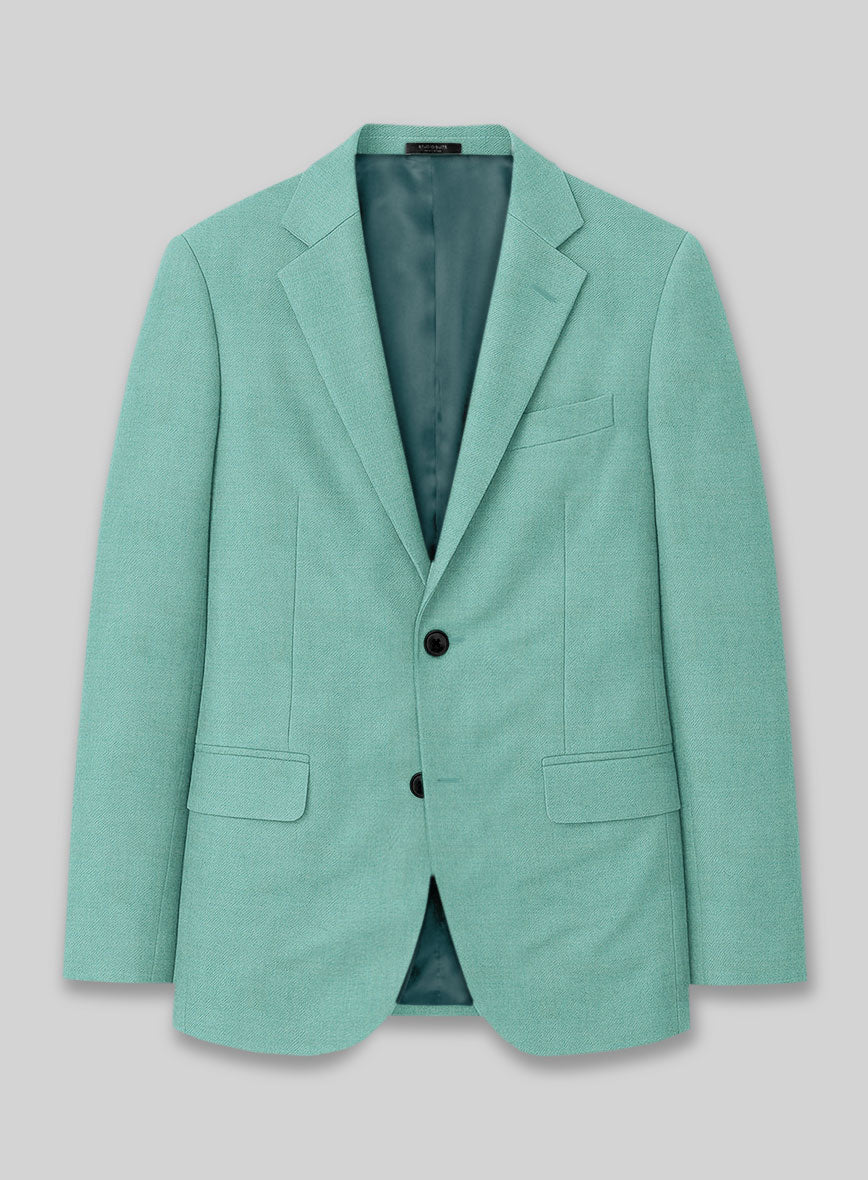Caccioppoli Sun Dream Aqua Blue Wool Silk Suit - StudioSuits