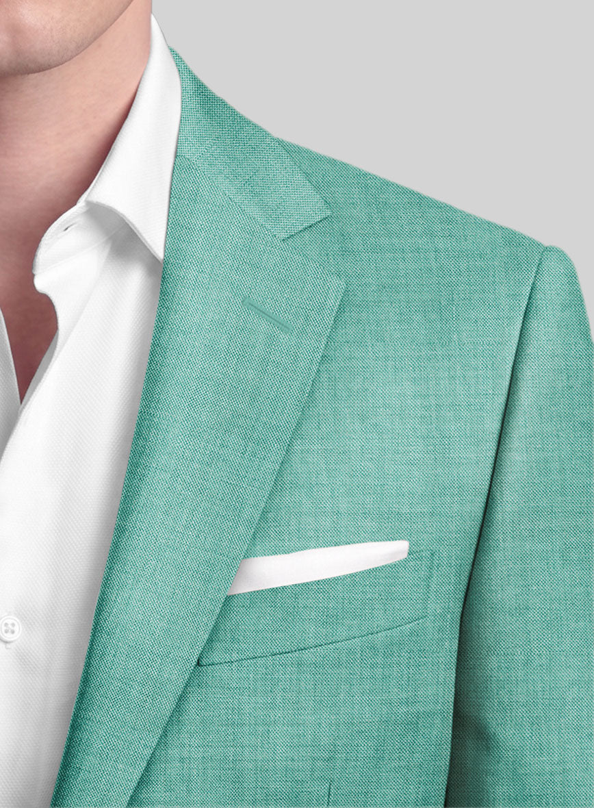 Caccioppoli Sun Dream Aqua Blue Wool Silk Suit - StudioSuits