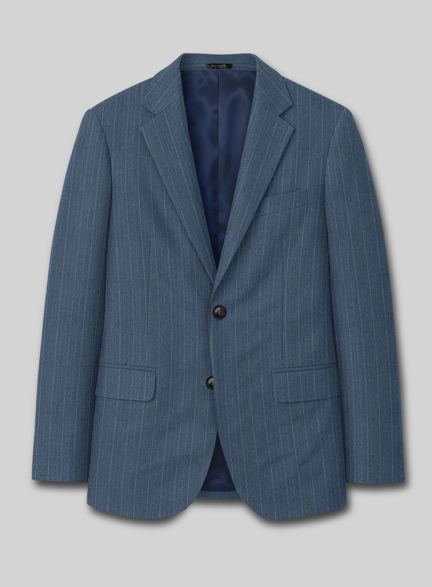 Caccioppoli Sun Dream Bansco Blue Wool Silk Jacket - StudioSuits