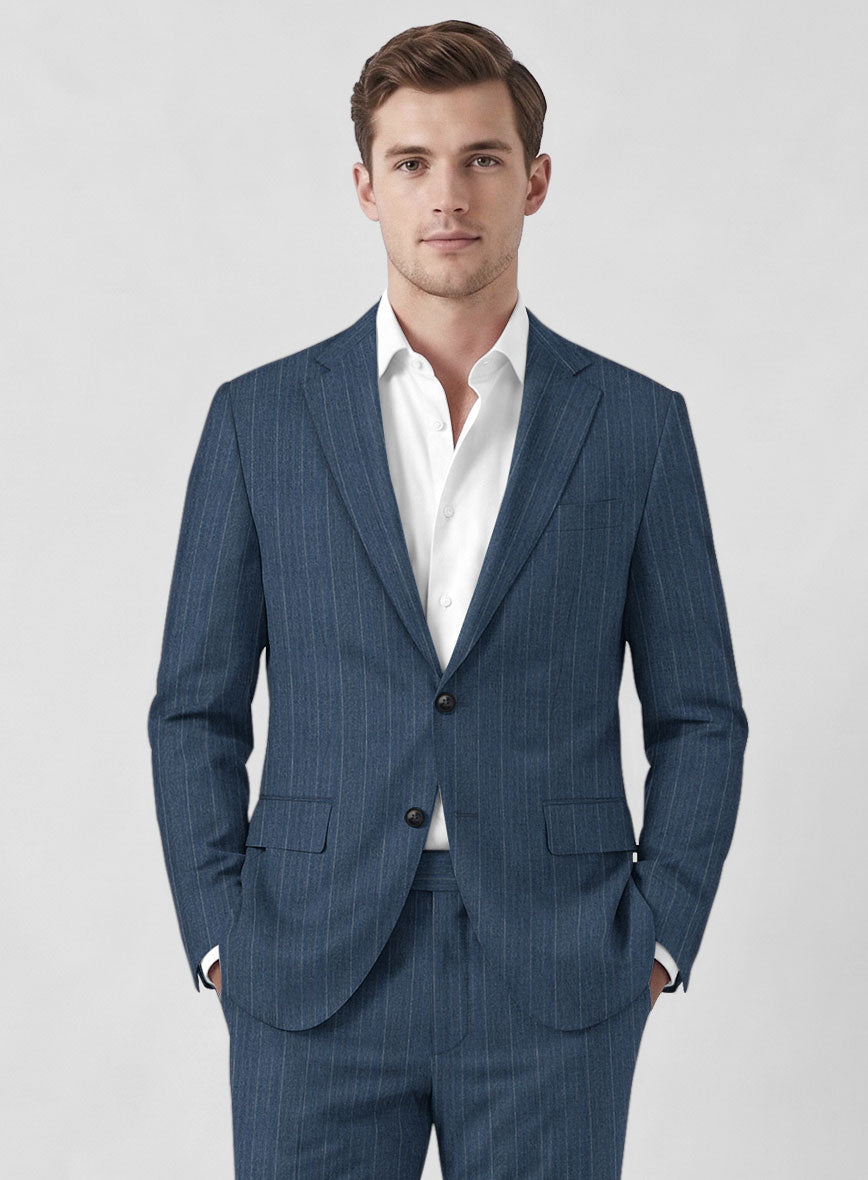 Caccioppoli Sun Dream Bansco Blue Wool Silk Jacket - StudioSuits