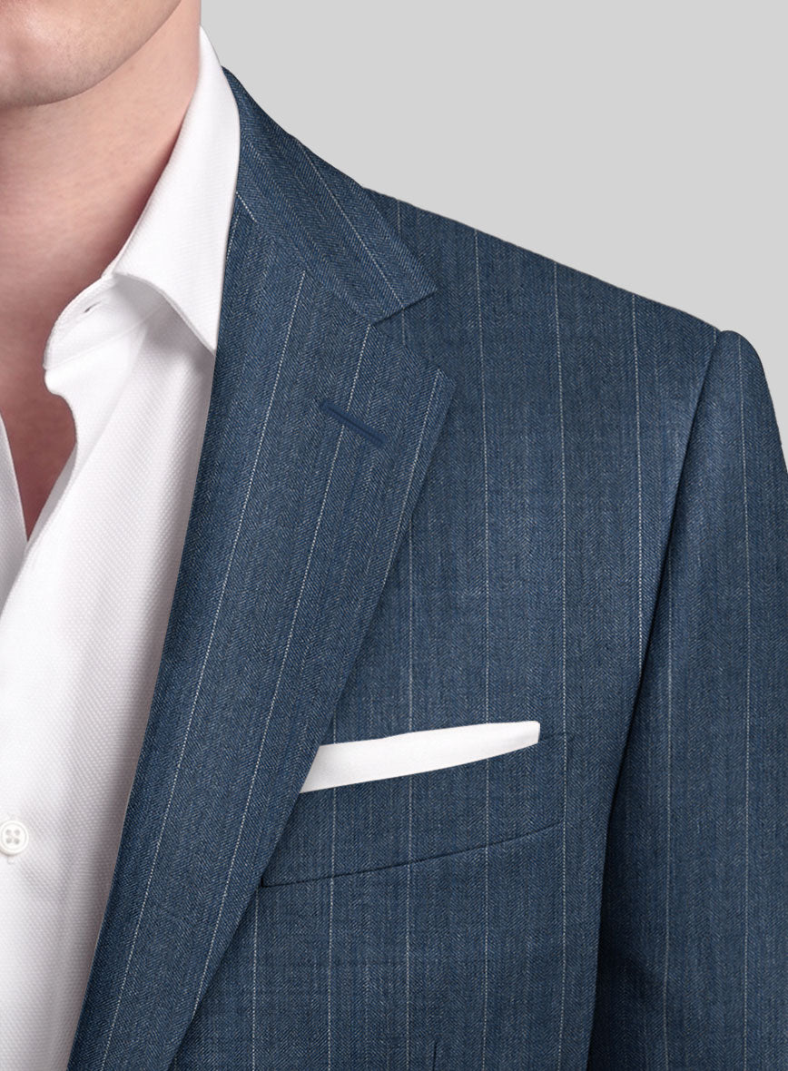 Caccioppoli Sun Dream Bansco Blue Wool Silk Jacket - StudioSuits
