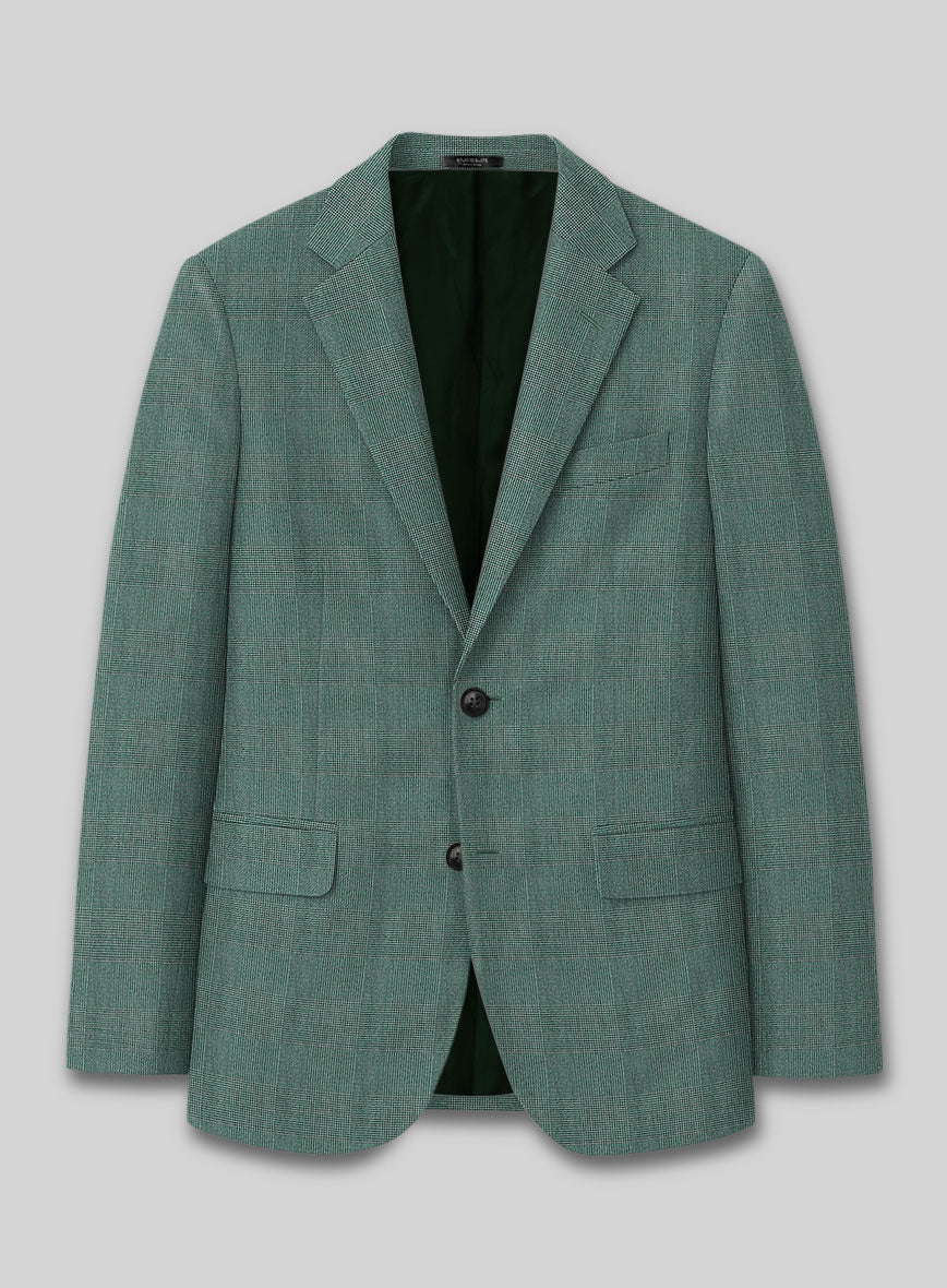 Caccioppoli Sun Dream Barto Green Wool Silk Jacket - StudioSuits