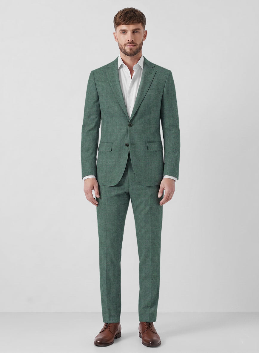 Caccioppoli Sun Dream Barto Green Wool Silk Suit - StudioSuits