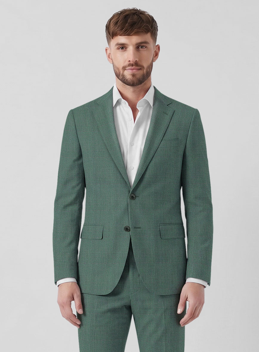 Caccioppoli Sun Dream Barto Green Wool Silk Suit - StudioSuits