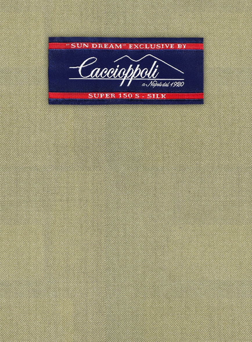 Caccioppoli Sun Dream Beige Wool Silk Jacket - StudioSuits