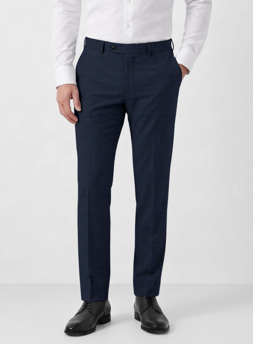 Caccioppoli Sun Dream Brinco Blue Wool Silk Pants - StudioSuits