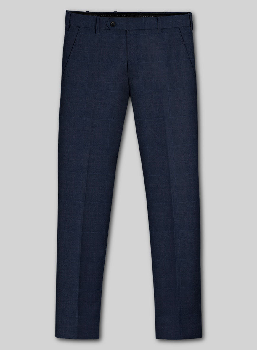 Caccioppoli Sun Dream Brinco Blue Wool Silk Pants - StudioSuits