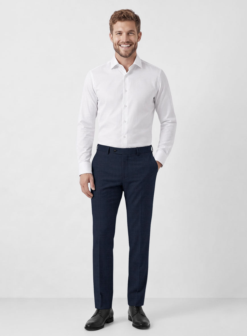 Caccioppoli Sun Dream Brinco Blue Wool Silk Pants - StudioSuits