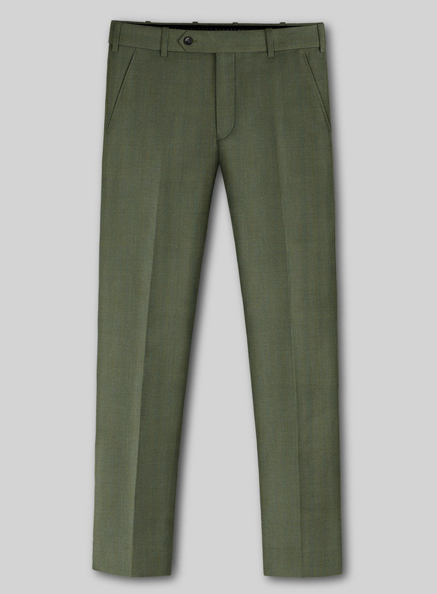 Caccioppoli Sun Dream Clasio Herringbone Wool Pants - StudioSuits