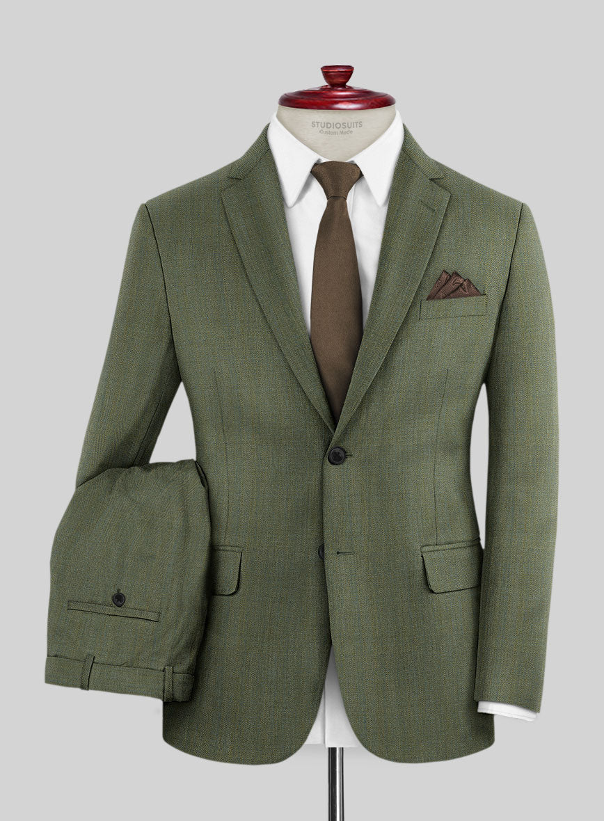 Caccioppoli Sun Dream Clasio Herringbone Wool Suit - StudioSuits