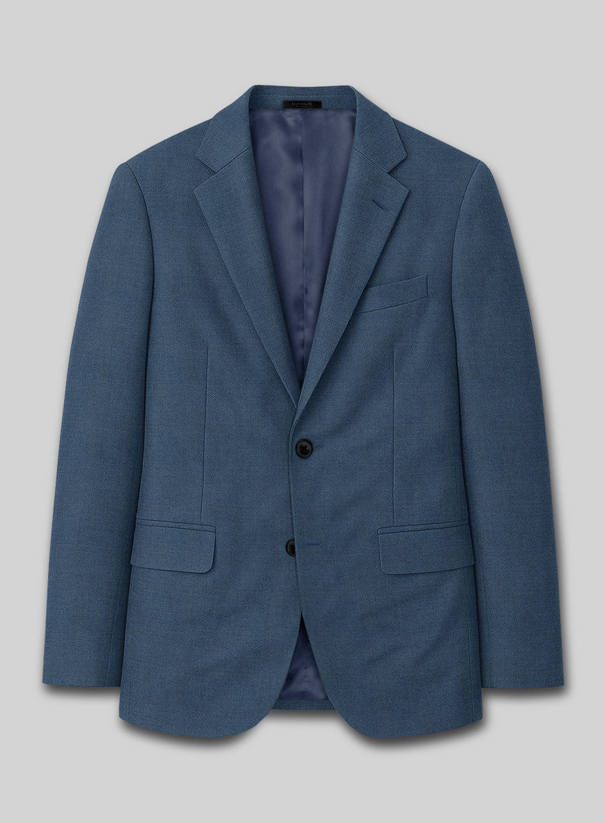 Caccioppoli Sun Dream Cobalt Blue Wool Silk Jacket - StudioSuits