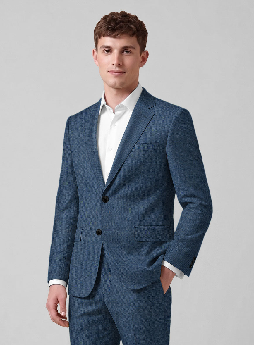 Caccioppoli Sun Dream Cobalt Blue Wool Silk Jacket - StudioSuits