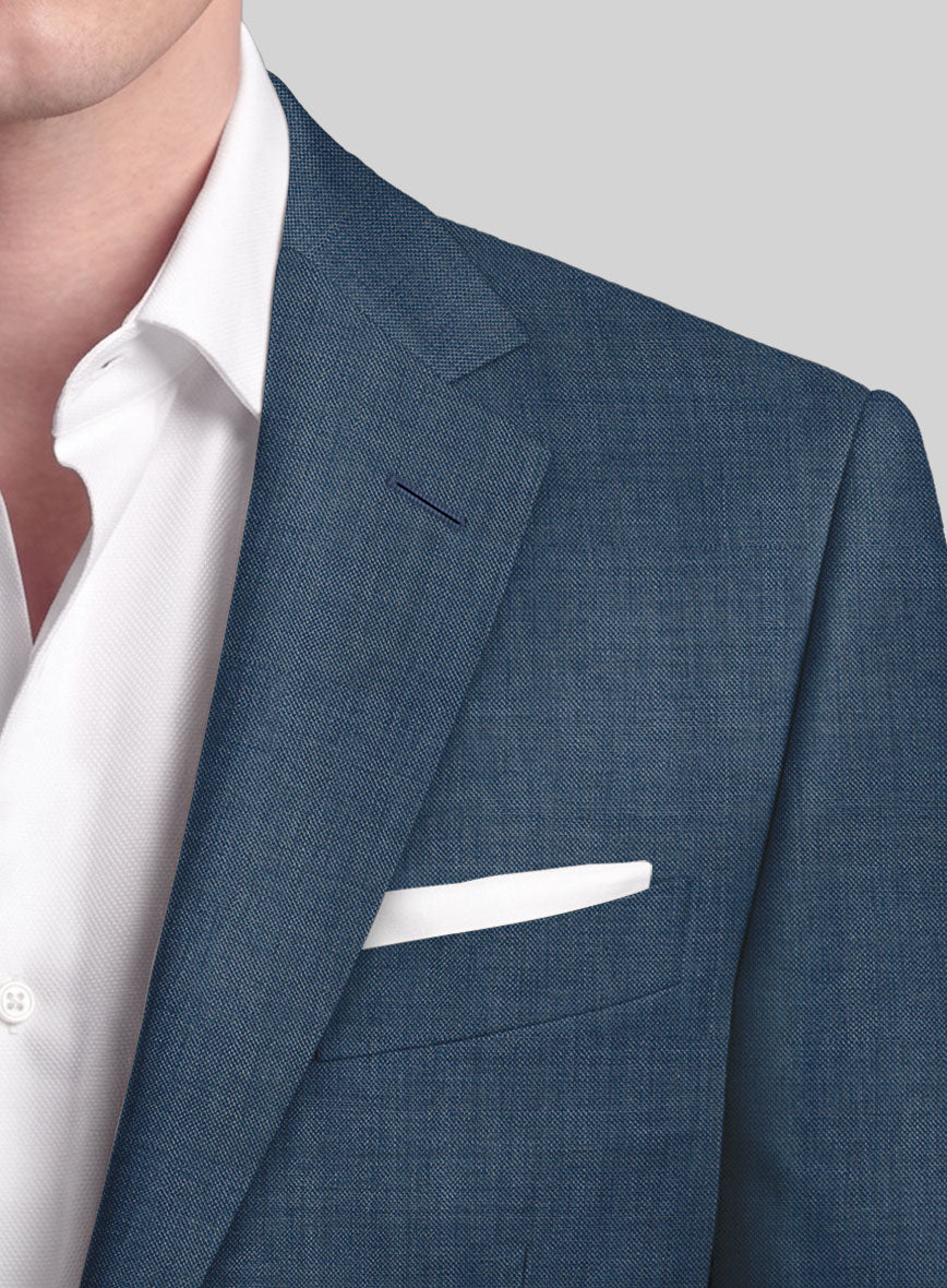 Caccioppoli Sun Dream Cobalt Blue Wool Silk Jacket - StudioSuits