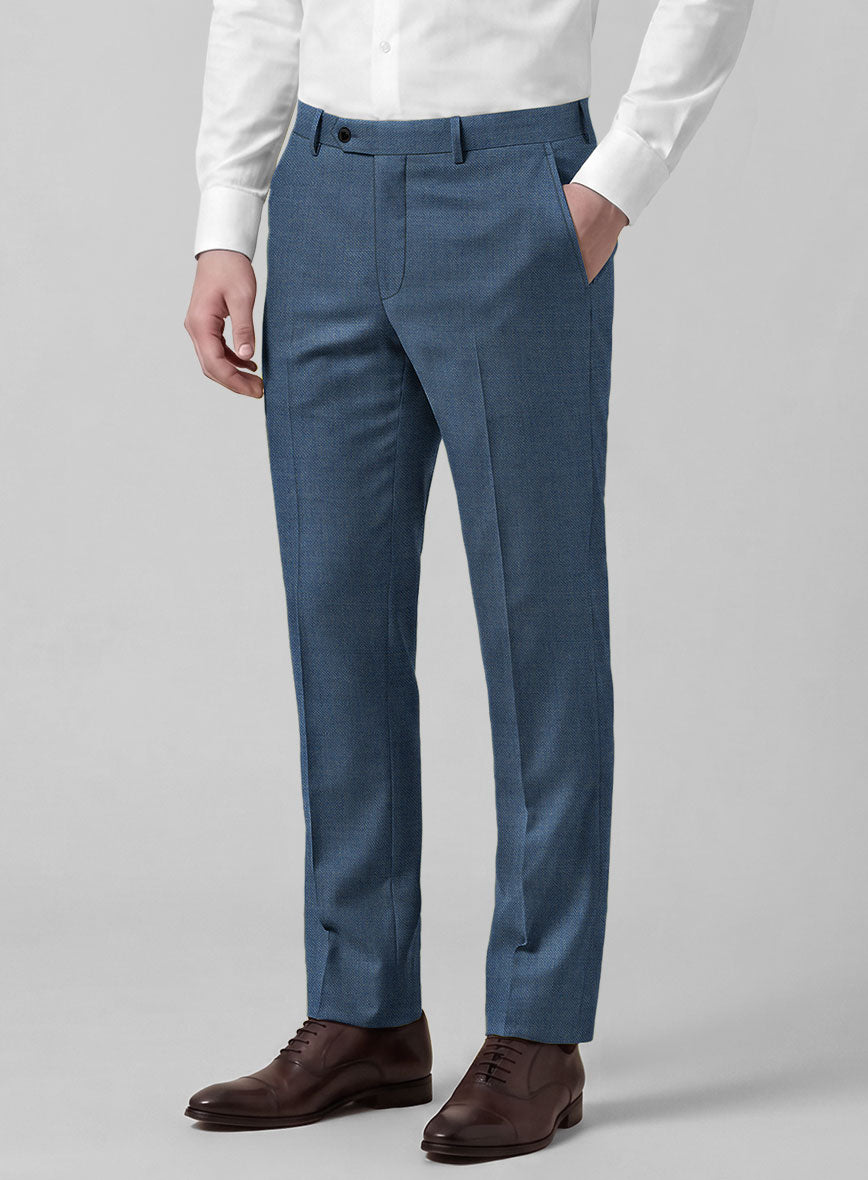 Caccioppoli Sun Dream Cobalt Blue Wool Silk Pants - StudioSuits