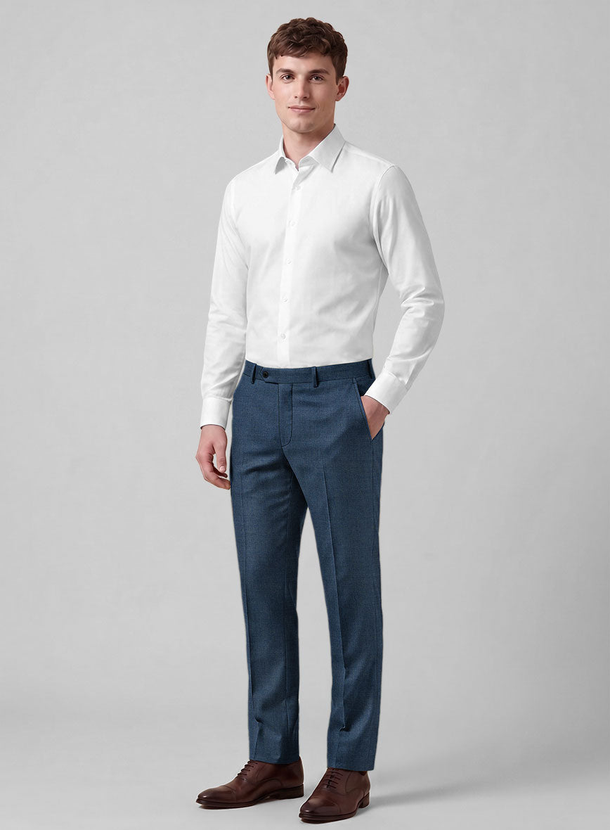 Caccioppoli Sun Dream Cobalt Blue Wool Silk Pants - StudioSuits