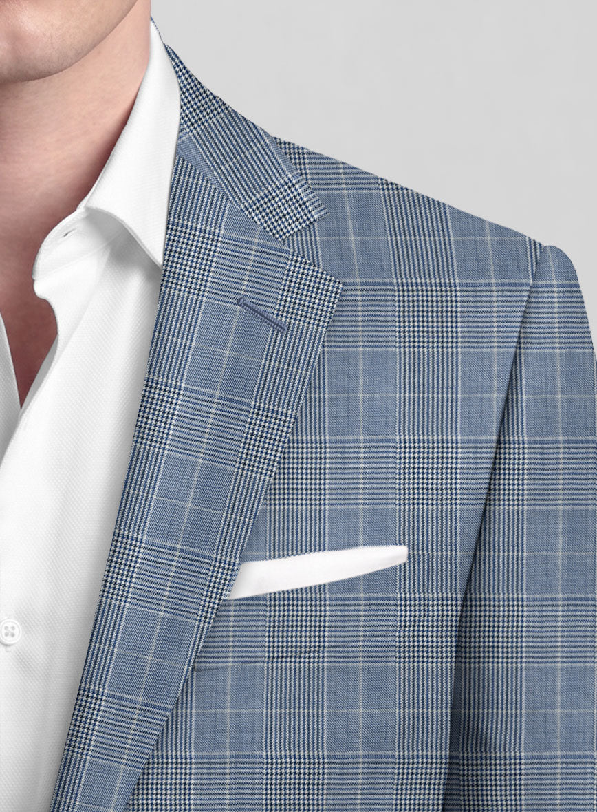 Caccioppoli Sun Dream Dorna Blue Wool Silk Jacket - StudioSuits