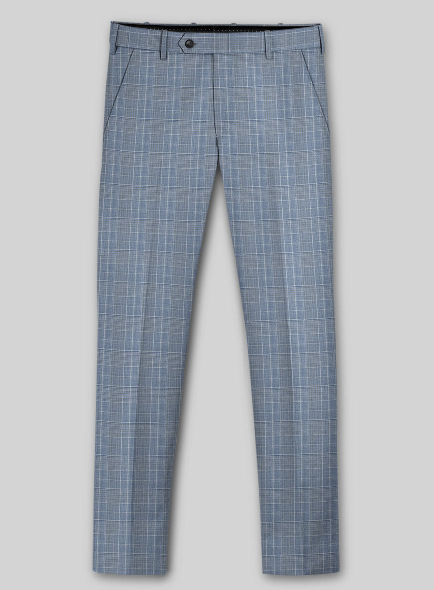 Caccioppoli Sun Dream Dorna Blue Wool Silk Pants - StudioSuits