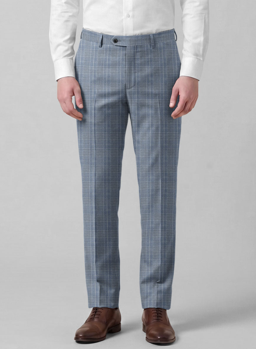 Caccioppoli Sun Dream Dorna Blue Wool Silk Pants - StudioSuits