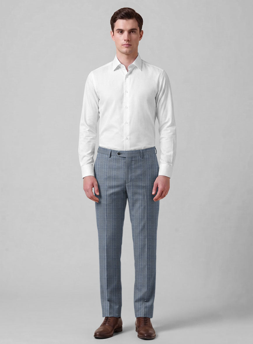 Caccioppoli Sun Dream Dorna Blue Wool Silk Pants - StudioSuits