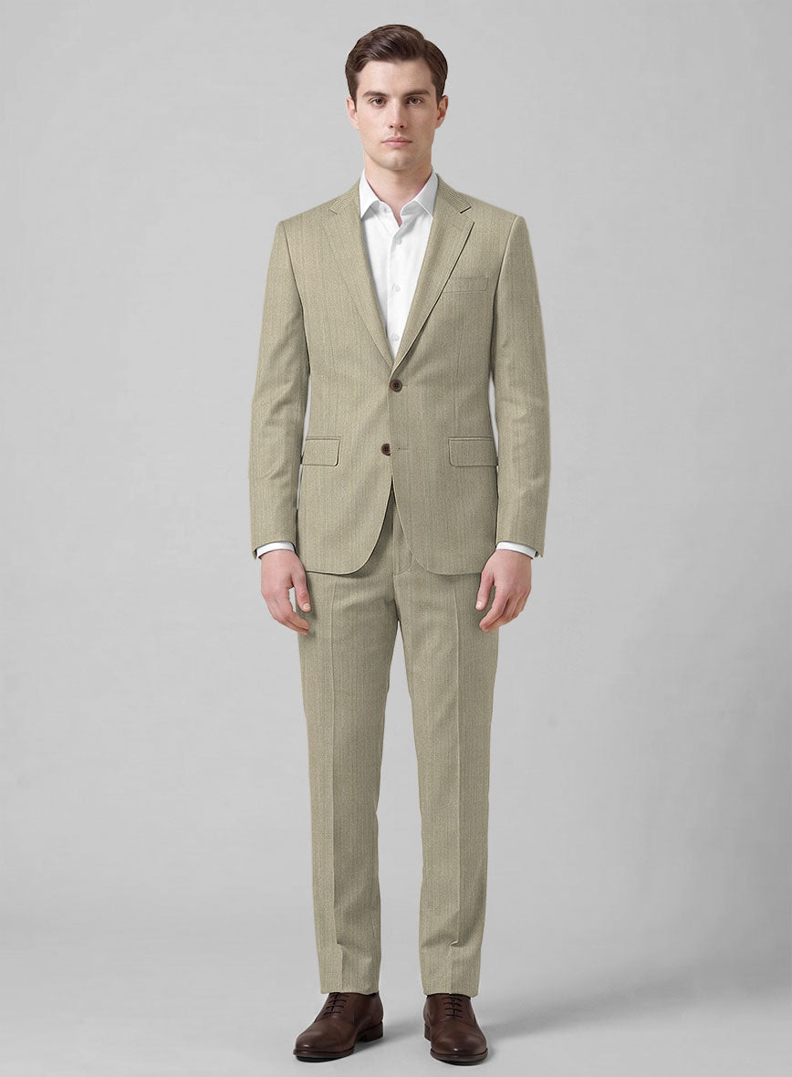 Caccioppoli Sun Dream Emasie Muted Beige Wool Suit - StudioSuits