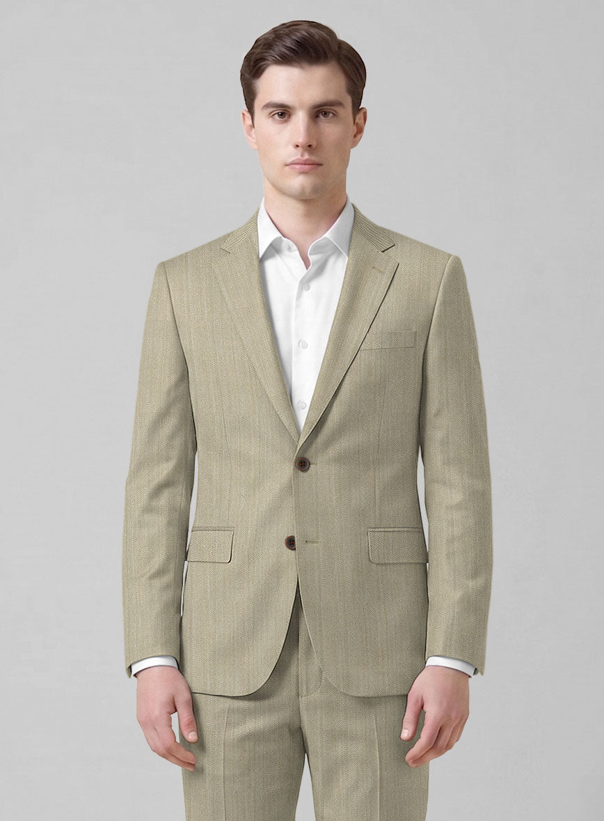 Caccioppoli Sun Dream Emasie Muted Beige Wool Suit - StudioSuits