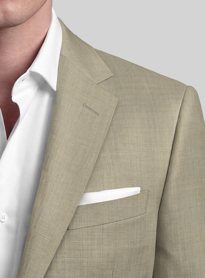 Caccioppoli Sun Dream Emasie Muted Beige Wool Suit - StudioSuits
