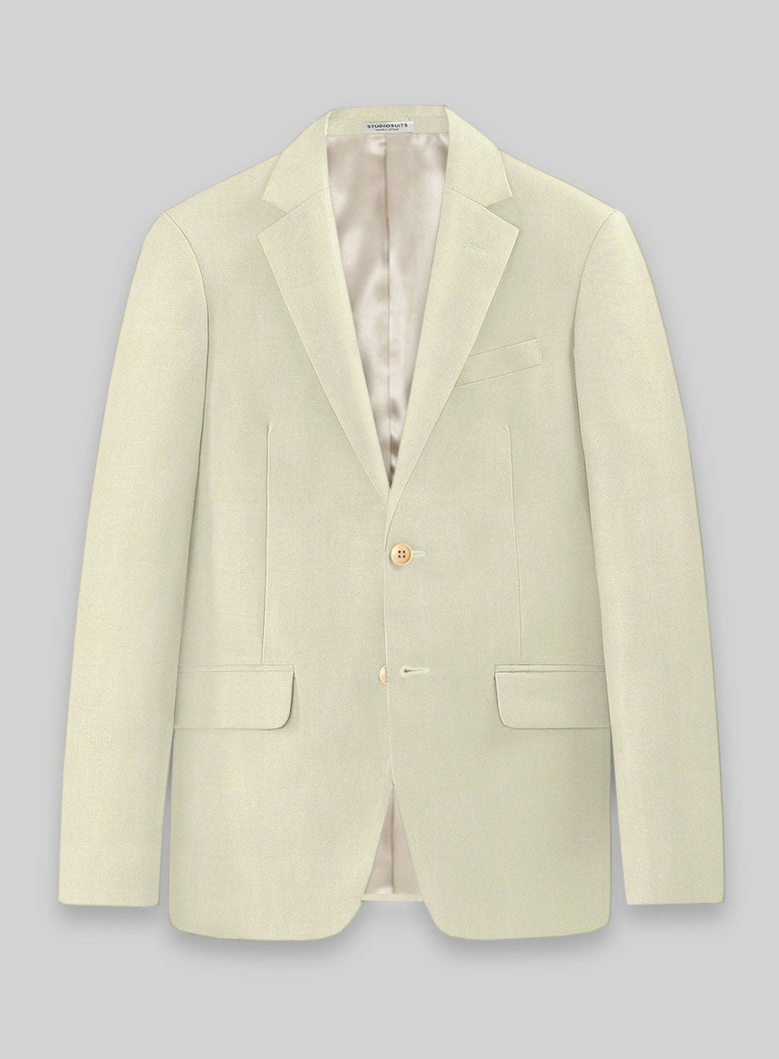 Caccioppoli Sun Dream Fawn Wool Silk Jacket - StudioSuits