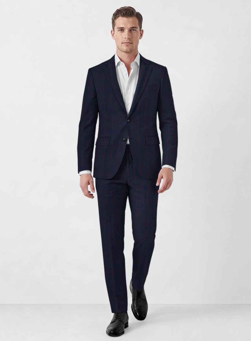 Caccioppoli Sun Dream Grezo Dark Blue Wool Silk Suit - StudioSuits
