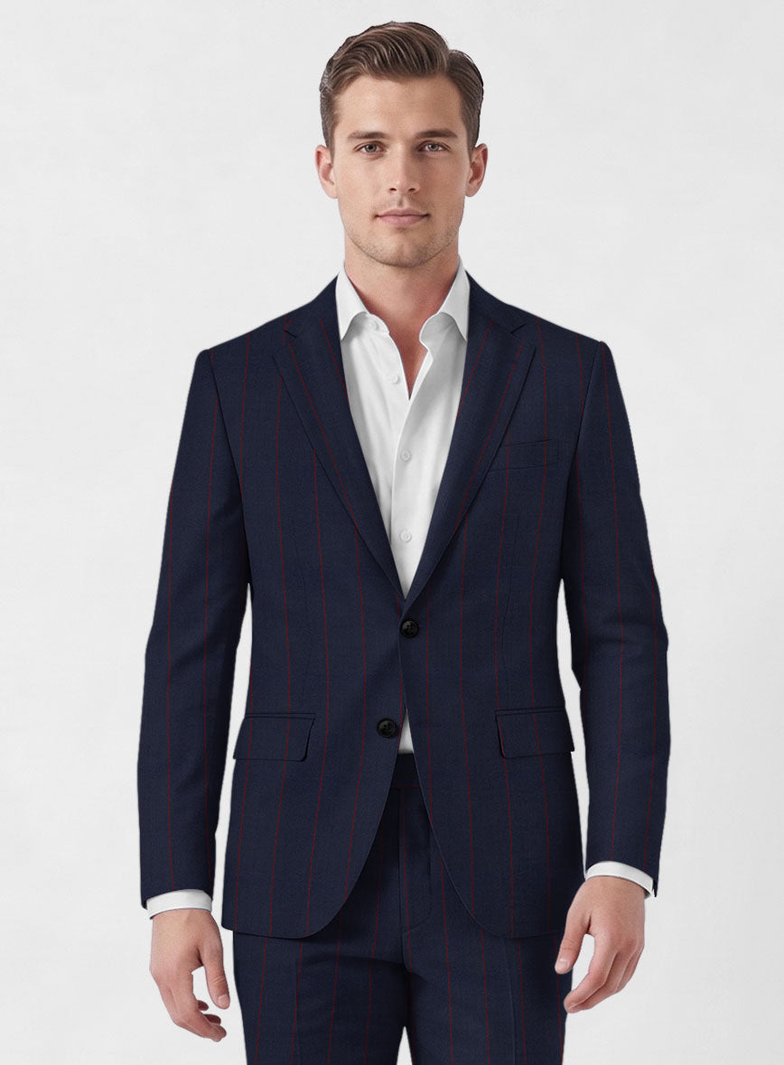 Caccioppoli Sun Dream Grezo Dark Blue Wool Silk Suit - StudioSuits