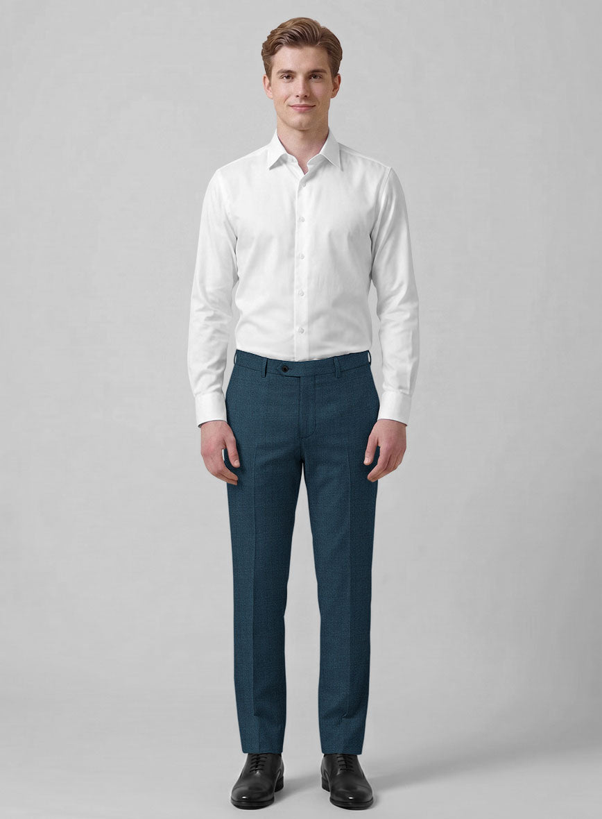 Caccioppoli Sun Dream Isano Blue Wool Pants - StudioSuits