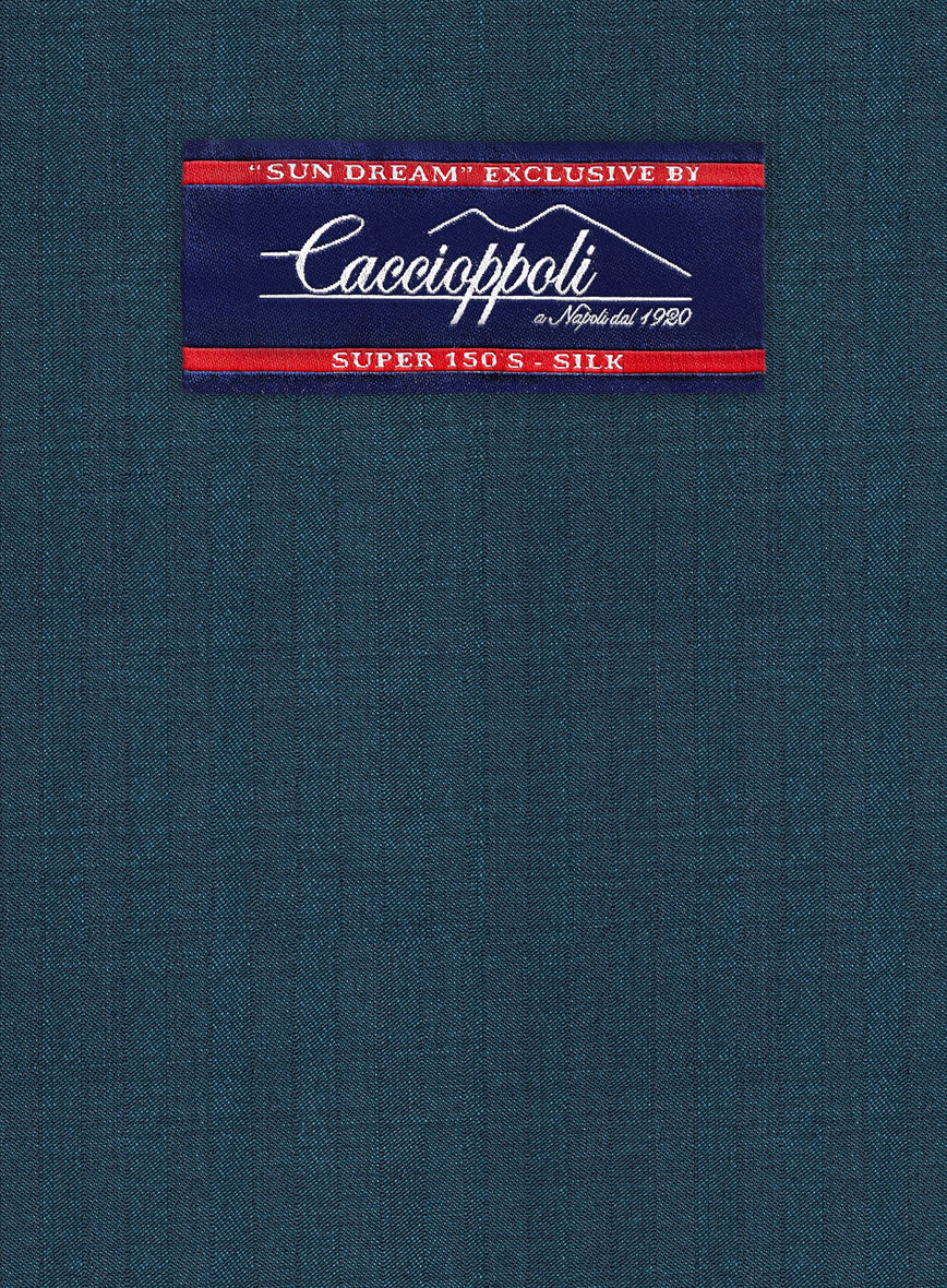 Caccioppoli Sun Dream Isano Blue Wool Jacket - StudioSuits