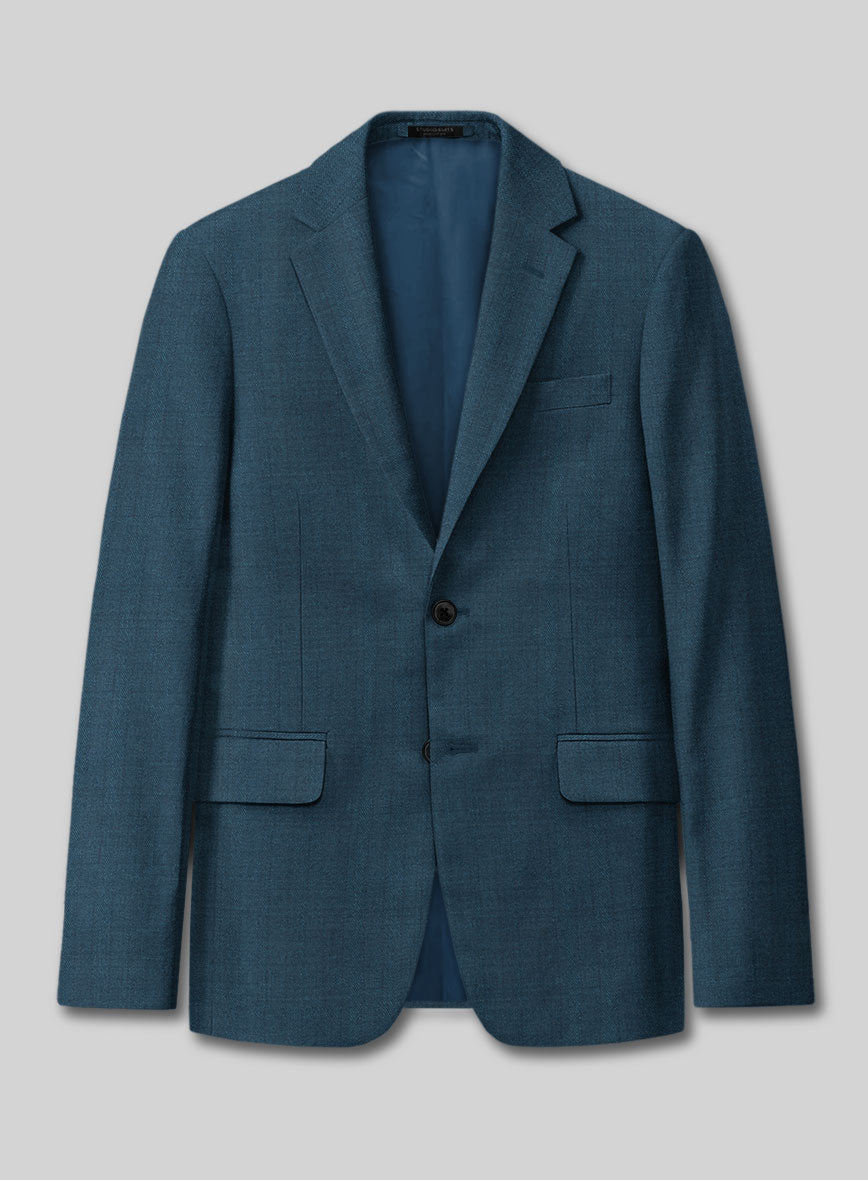 Caccioppoli Sun Dream Isano Blue Wool Jacket - StudioSuits