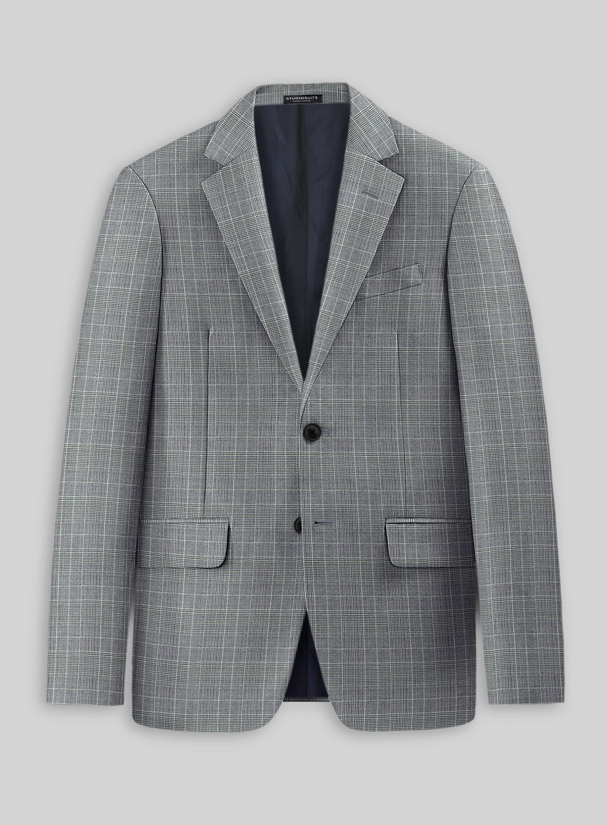 Caccioppoli Sun Dream Majoli Glen Wool Silk Jacket - StudioSuits