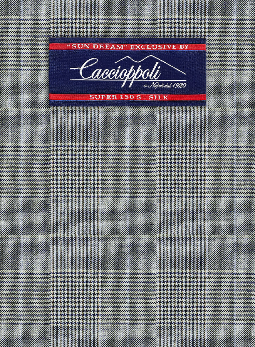Caccioppoli Sun Dream Majoli Glen Wool Silk Pants - StudioSuits