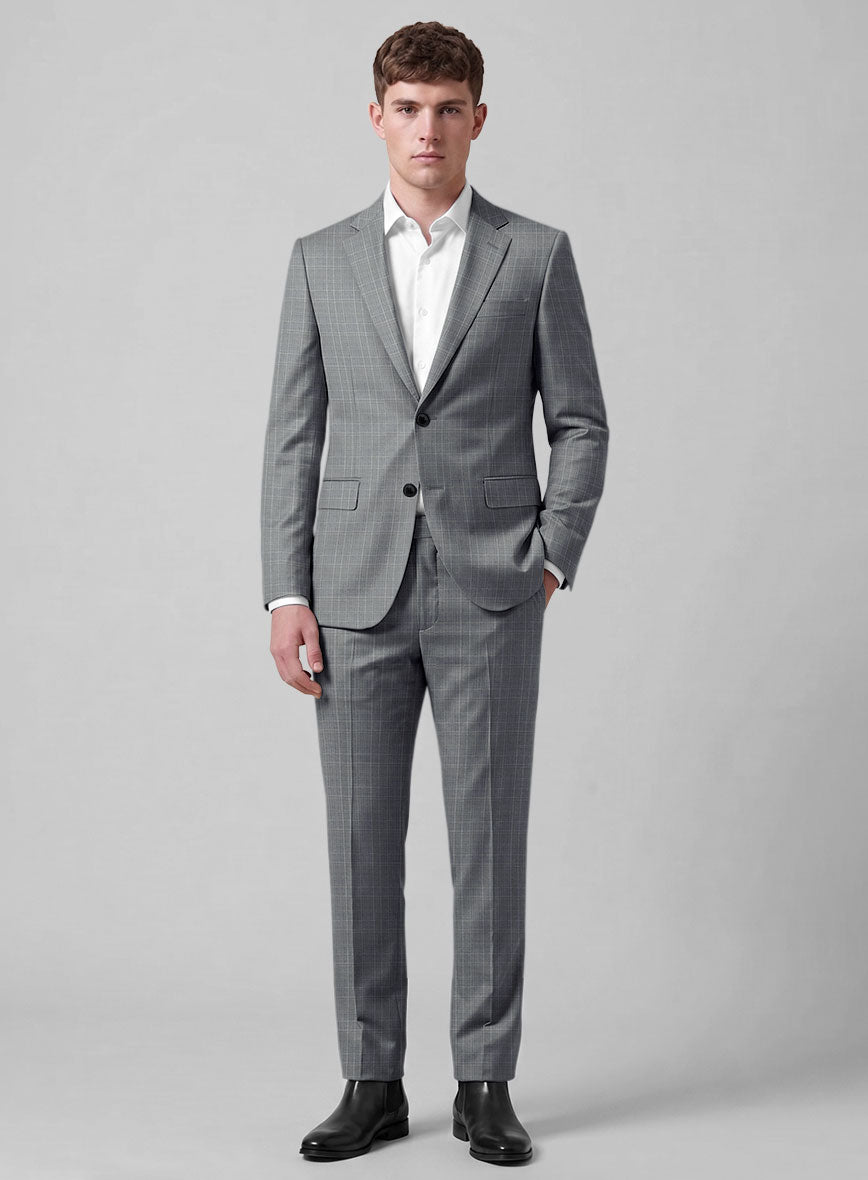 Caccioppoli Sun Dream Majoli Glen Wool Silk Suit - StudioSuits