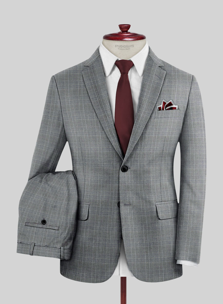 Caccioppoli Sun Dream Majoli Glen Wool Silk Suit - StudioSuits