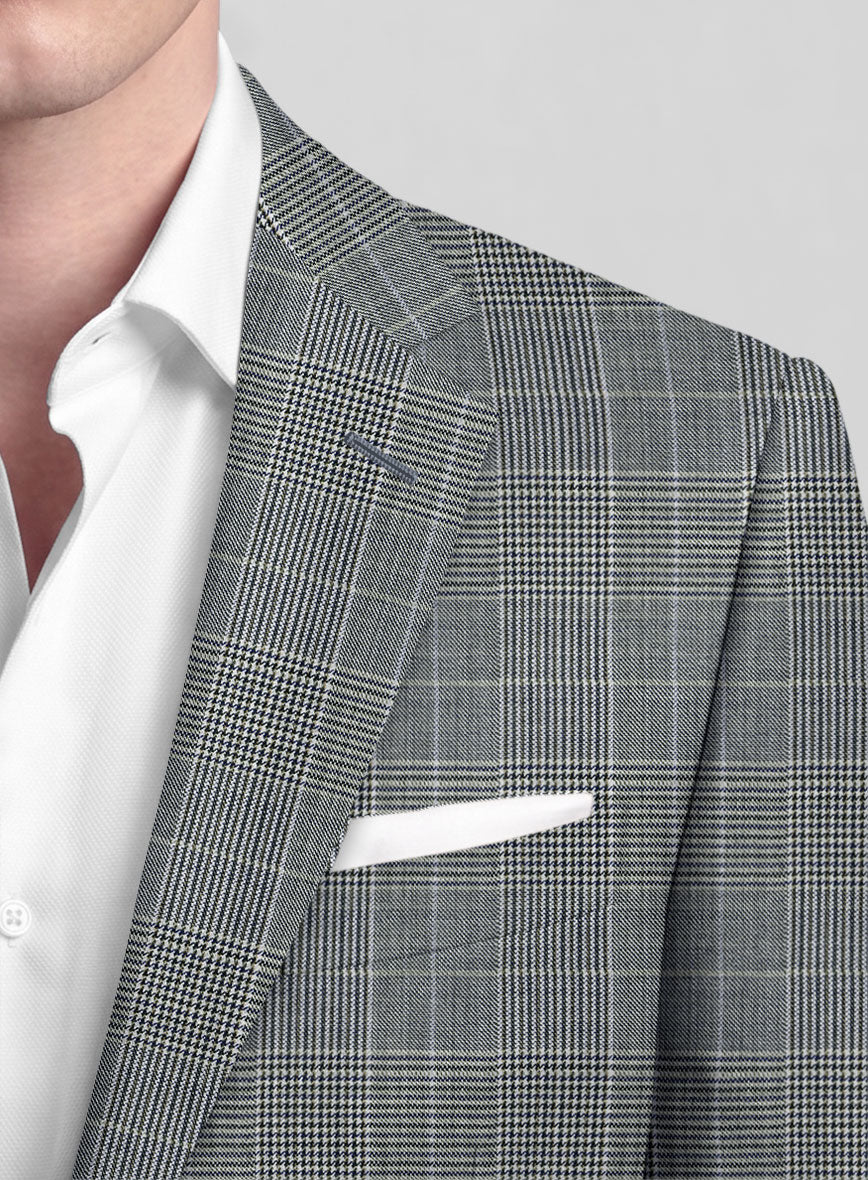 Caccioppoli Sun Dream Majoli Glen Wool Silk Suit - StudioSuits