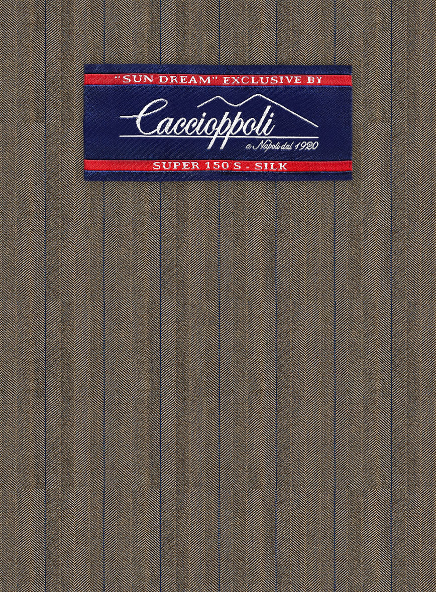 Caccioppoli Sun Dream Moltan Brown Wool Silk Pants - StudioSuits
